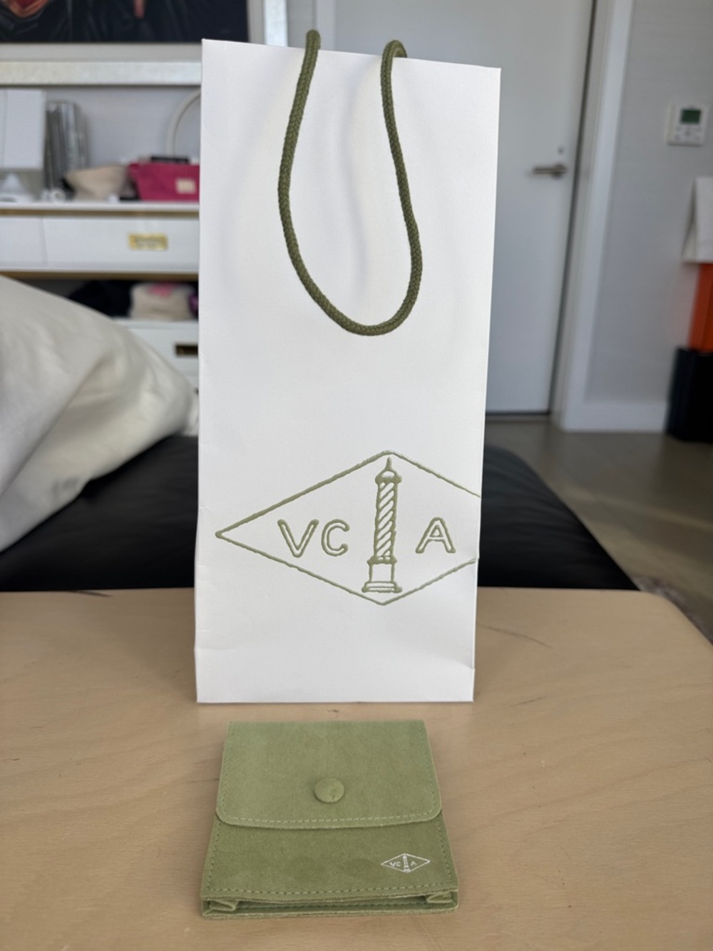 Van Cleef & Arpels jewelry travel pouch with White Gift Bag